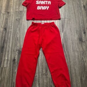 Colsie Bold Red Lounge Pant and top set